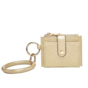 Jen & Co Gold Wristlet Wallet Card Holder With Keyring